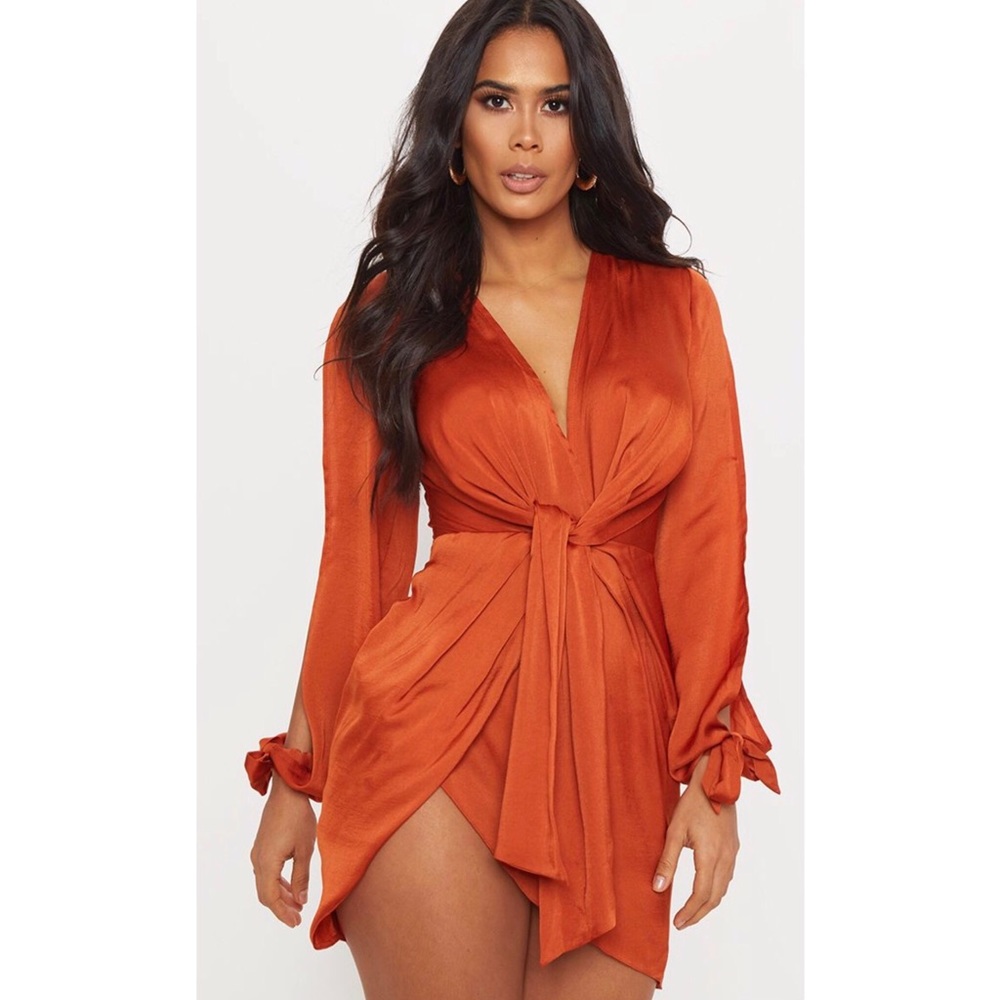 Rust Satin Dress